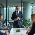 CEO and management team gathering for a project briefing