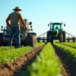 farmer using specialized equipment to improve crop yield consistency