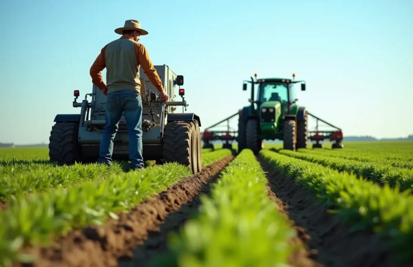 farmer using specialized equipment to improve crop yield consistency